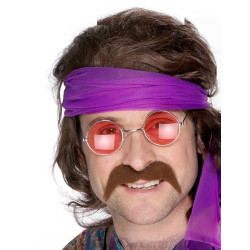 Moustache marron ann√©es 70 adulte  