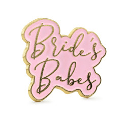 Pin's bride babes rose et dor√© en m√©tal pour evjf  
