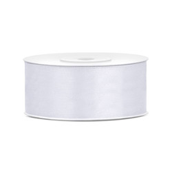 Ruban satin blanc 2,5 cm x 25 m pour mariage et f√™te  