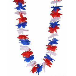 Collier hawa√Ø tricolore supporter France adulte  