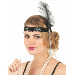 Bandeau charleston noir  