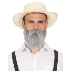 Moustache et barbe grises adulte  
