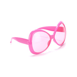 Lunettes roses disco adulte en plastique  