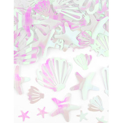 Confettis de table coquillages et √©toiles de mer iridescents 23 g  