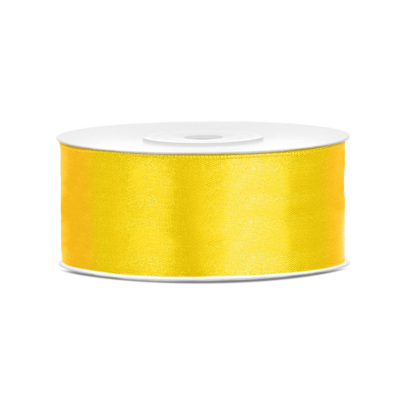 Ruban satin jaune citron 2,5 cm x 25 m  