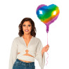 Ballon aluminium coeur multicolore 45 cm  