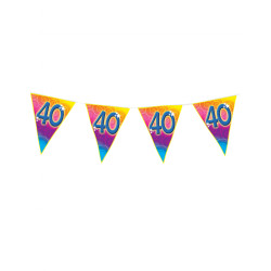 Guirlande fanions √¢ge 40 ans 5 m  