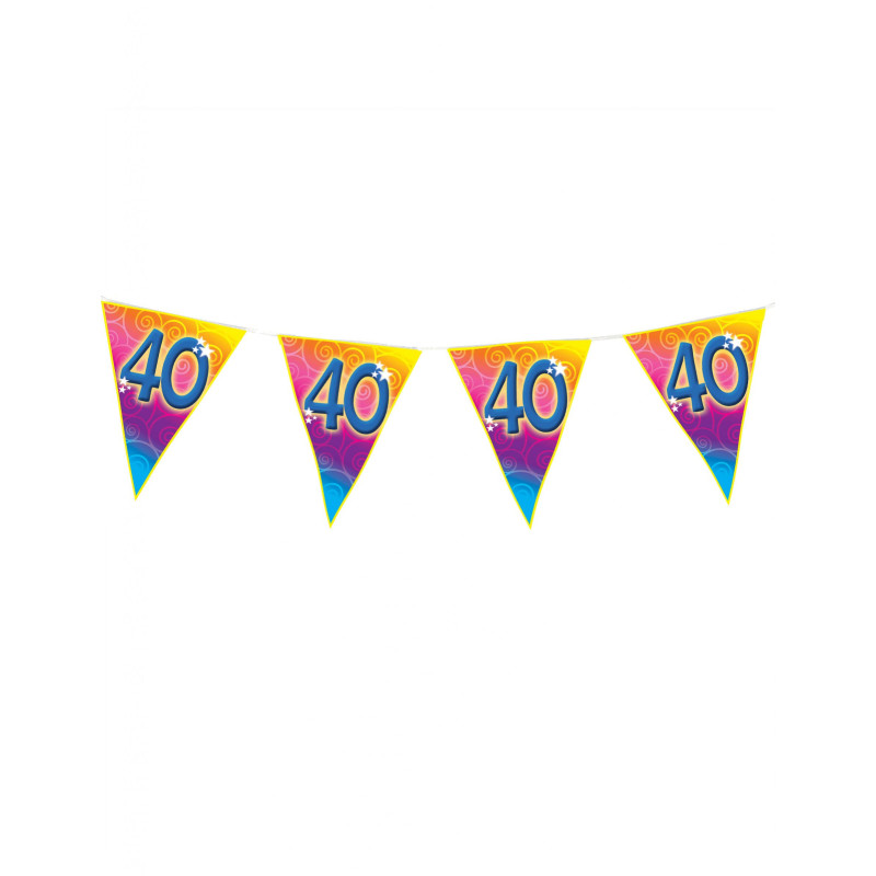 Guirlande fanions √¢ge 40 ans 5 m  