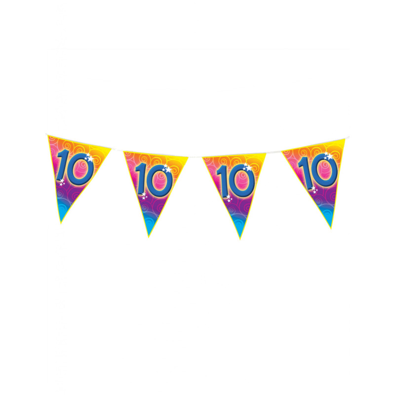 Guirlande fanions √¢ge 10 ans 5 m  