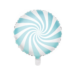 Ballon aluminium sucette turquoise et blanc 45 cm  