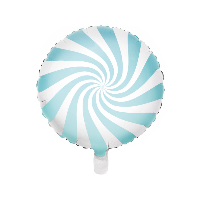 Ballon aluminium sucette turquoise et blanc 45 cm  