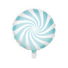 Ballon aluminium sucette turquoise et blanc 45 cm  