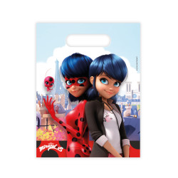 6 Sacs cadeaux Miraculous Ladybug 23 x 16,5 cm  
