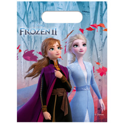 6 Sacs cadeaux en plastique La Reine des Neiges 2 23 x 16,5 cm  