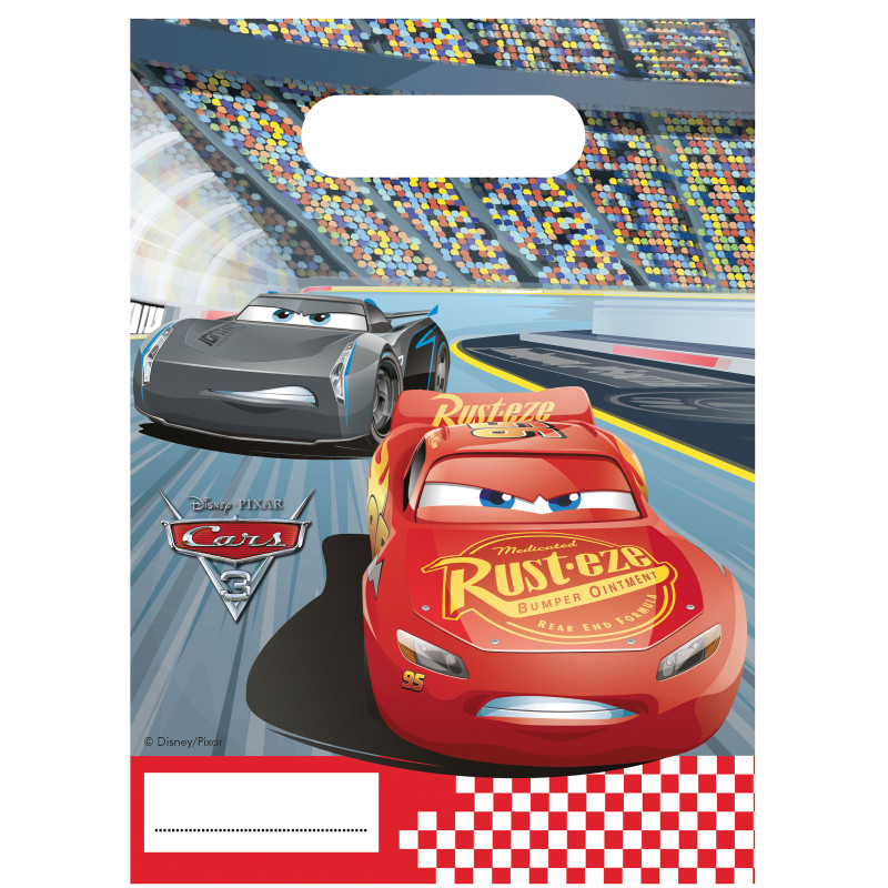 6 Sacs cadeaux Cars 3 16 x 23 cm  