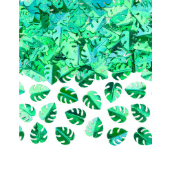 Confettis de table feuilles tropicales vertes m√©tallis√©es 15 g d√©coration  