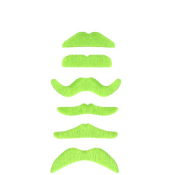 1 Moustache vert fluo adulte  