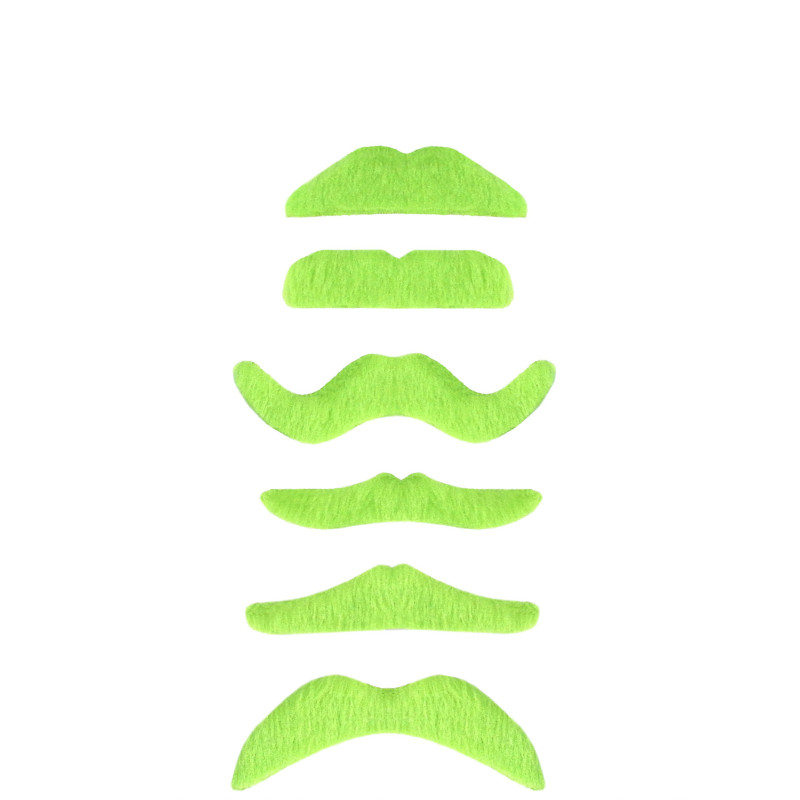 1 Moustache vert fluo adulte  