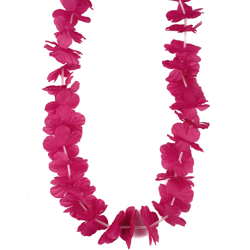 Collier Hawa√Ø rose fuchsia adulte  