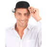 Chapeau melon plastique paillet√© noir adulte  