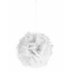 Pompon √† suspendre en papier blanc 25 cm  
