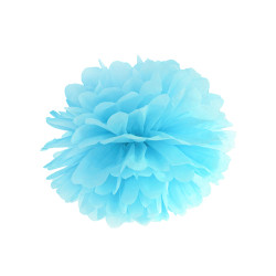 Pompon √† suspendre en papier bleu ciel 25 cm  