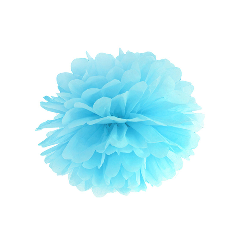 Pompon √† suspendre en papier bleu ciel 25 cm  