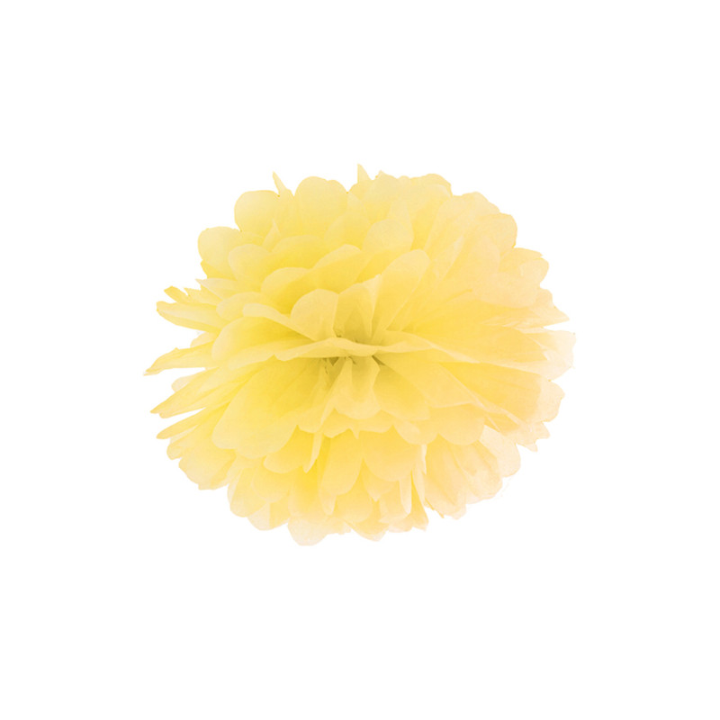 Pompon √† suspendre en papier jaune 25 cm  