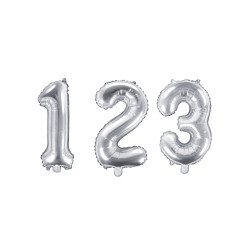 Ballon aluminium chiffre argent 33 cm  