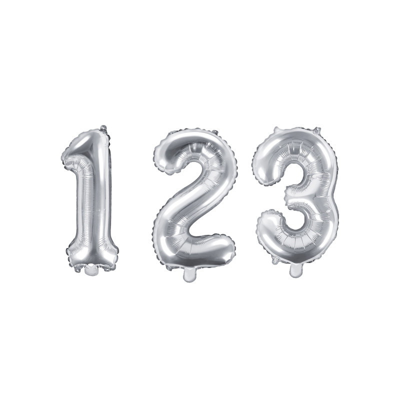 Ballon aluminium chiffre argent 33 cm  