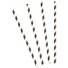 10 Pailles en carton ray√©es noires 19,5 cm  