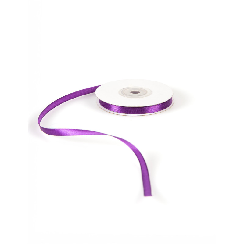Ruban satin violet 0.6 cm x 25 m  