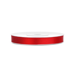 Ruban satin rouge 0.6 cm x 25 m  