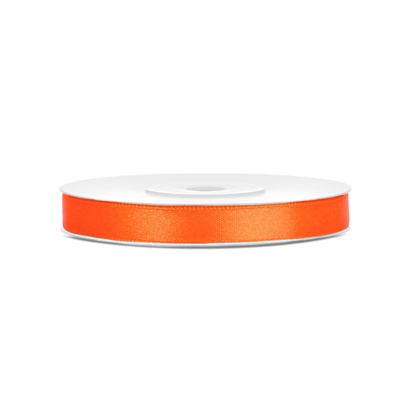 Ruban satin orange fluo 0.6 cm x 25 m d√©coratif  