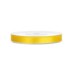 Ruban satin jaune 0.6 cm x 25 m  