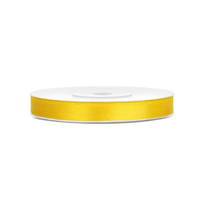 Ruban satin jaune 0.6 cm x 25 m  