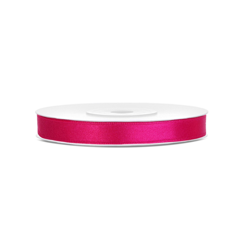 Ruban satin fuchsia 0.6 cm x 25 m  