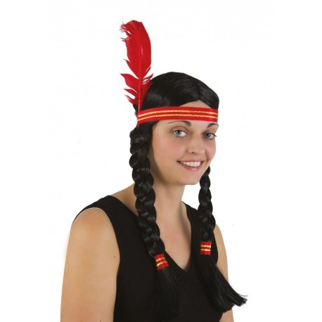 Perruque d'Indienne Femme à tresses - Déguisement indien femme Western The Duck