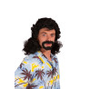 Perruque et barbe noir Homme JACKY - Déguisement année 70 Homme The Duck