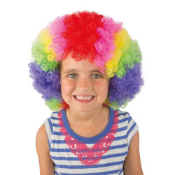 Perruque de Clown Afro multicolore Enfant