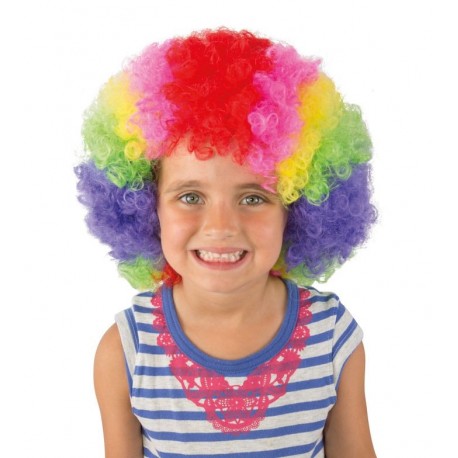 Perruque de Clown Enfant Afro multicolore - Déguisement clown enfant The Duck