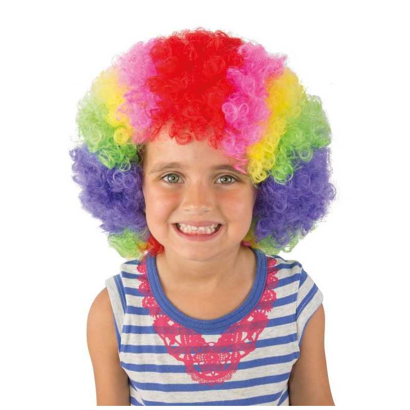 Perruque de Clown Enfant Afro multicolore - Déguisement clown enfant The Duck