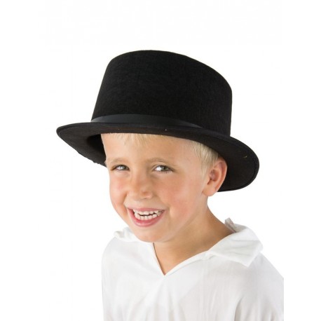Chapeau Haut de Forme Enfant feutre noir - Déguisement année 20 enfant The Duck