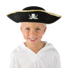 Chapeau de Pirate Enfant noir à galon doré - Déguisement pirate enfant carnaval The Duck