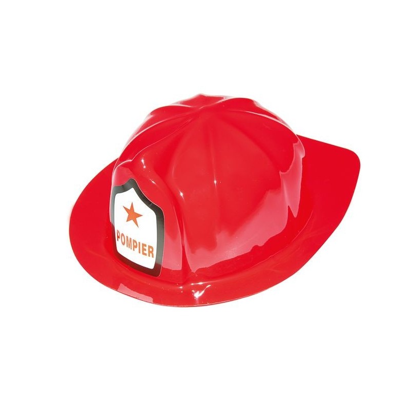 Casque de protection en plastique de pompier Fire Dept., rouge, taille  unique, accessoire de costume à porter pour l'Halloween