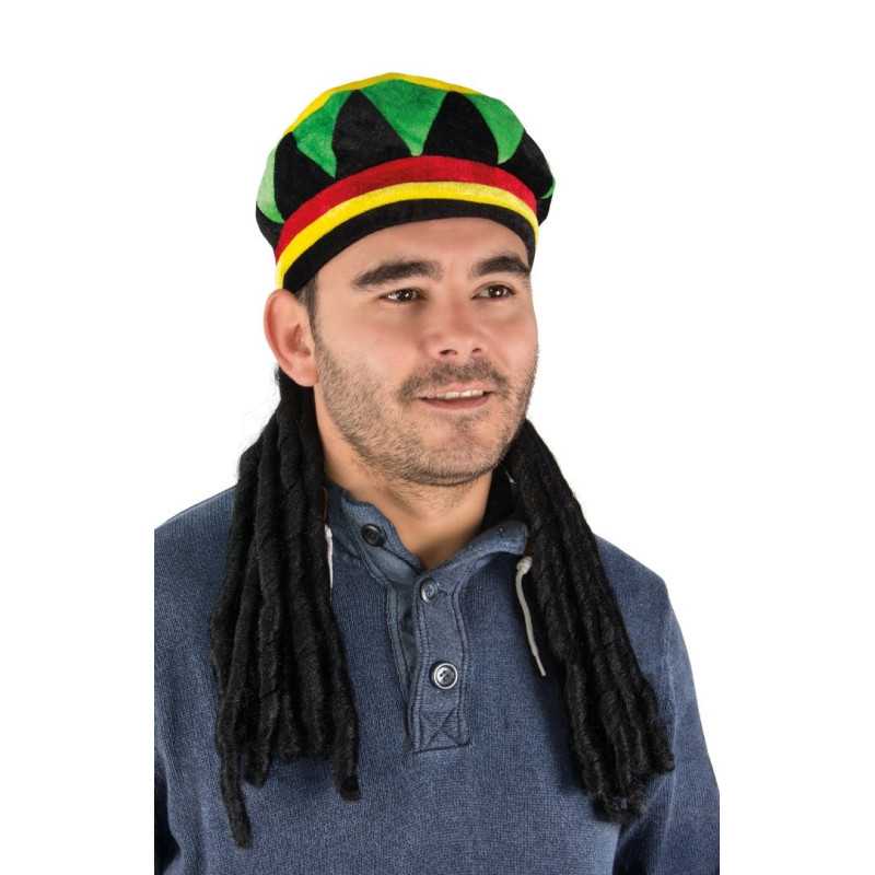 Béret de Rasta Adulte avec dreadlocks - Déguisement rasta adulte Humour The Duck