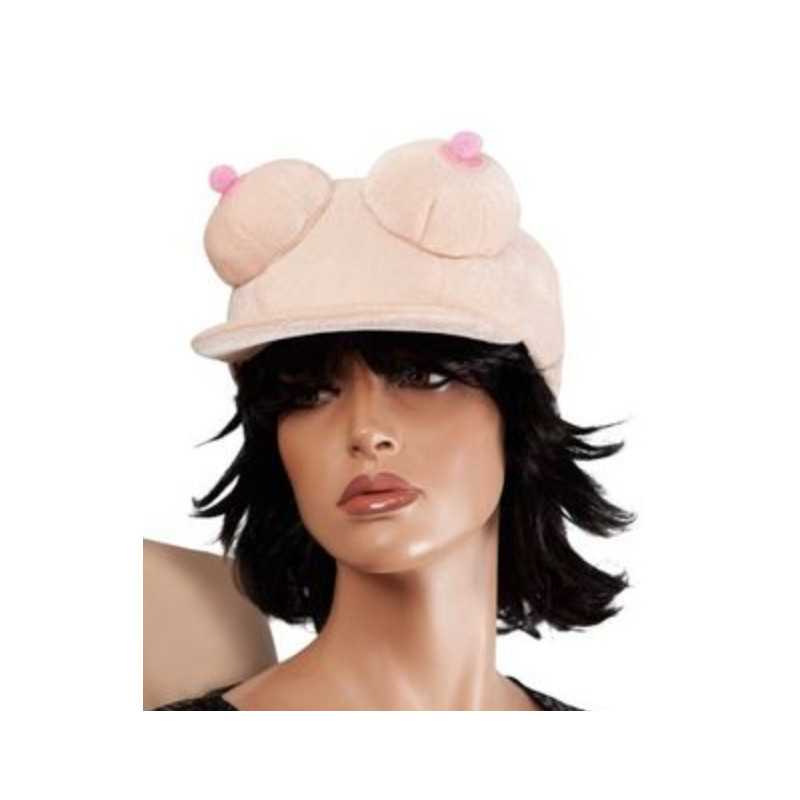 Chapeau Casquette Seins Adulte beige - Déguisement EVG EVJF Adulte Humour The Duck