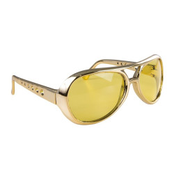 Lunettes Rockeur Adulte Or - Déguisement Elvis Adulte Rock N Roll - Costume rockeur adulte The Duck