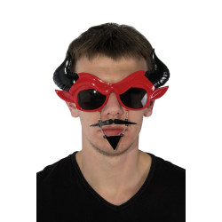 Lunettes de Diable Adulte Rouge - Déguisement Diable Adulte Halloween The Duck