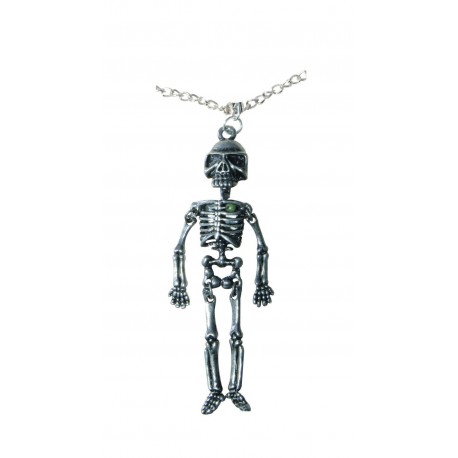 Collier Squelette métal Argenté Halloween - Déguisement sorcier adulte halloween The Duck